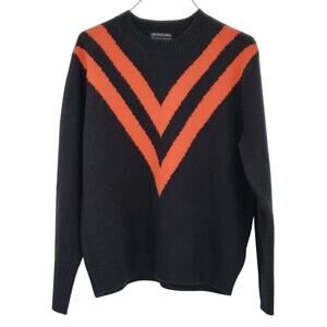 THE FIFTH LABEL Varsity Navy Blue and Orange Sweater Womens Size XXS